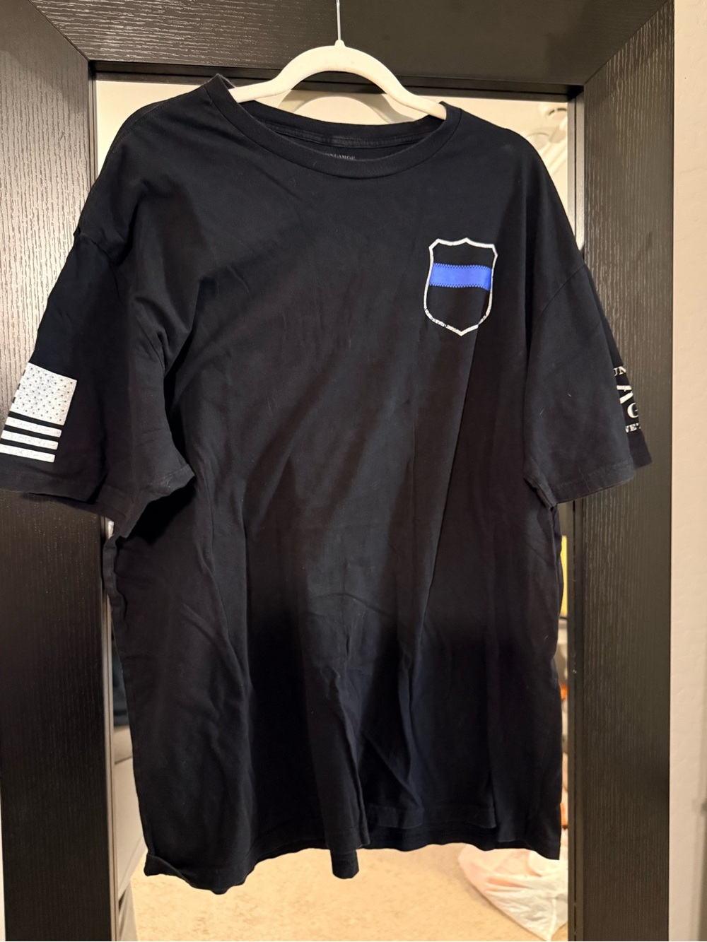 Grunt Style Black Tee with White Crossed Rifles Graphic